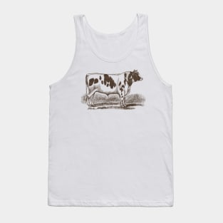 Holstein Bull Vintage Illustration Tank Top